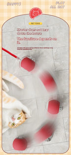 2Pcs Cat Interactive Ball Toys Automatic Rolling Ball Faux Tail Rechargeable Smart Pet Electric Toy Cat Training Imitate Mouse