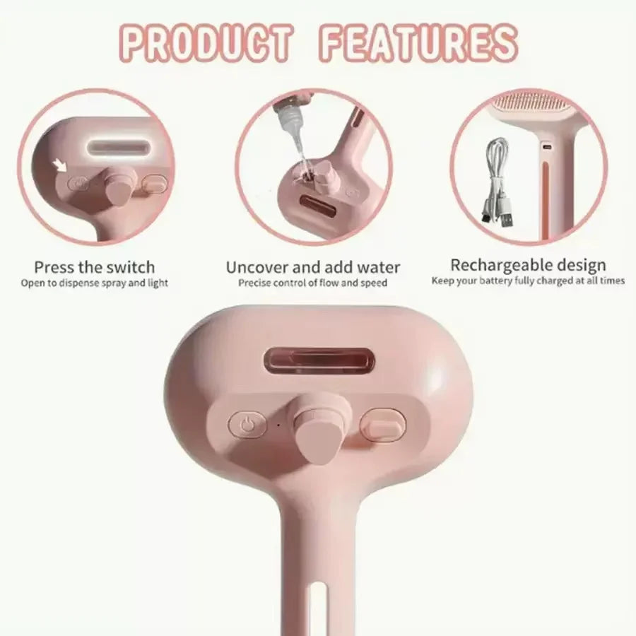 Steam Spray Dog Grooming Brush