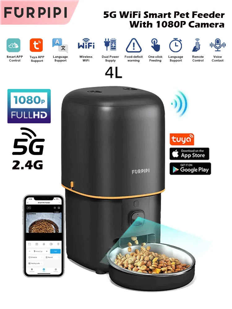 Smart Automatic Pet Feeder with 1080P Camera