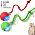 2Pcs Cat Interactive Ball Toys Automatic Rolling Ball Faux Tail Rechargeable Smart Pet Electric Toy Cat Training Imitate Mouse